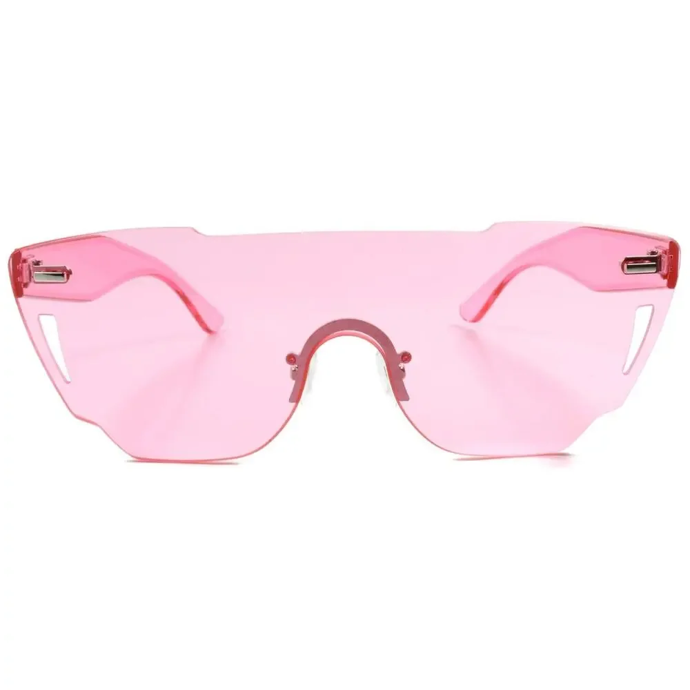 Slick Design Retro Futuristic Mens Womens Unique One Piece Pink Party Sunglasses